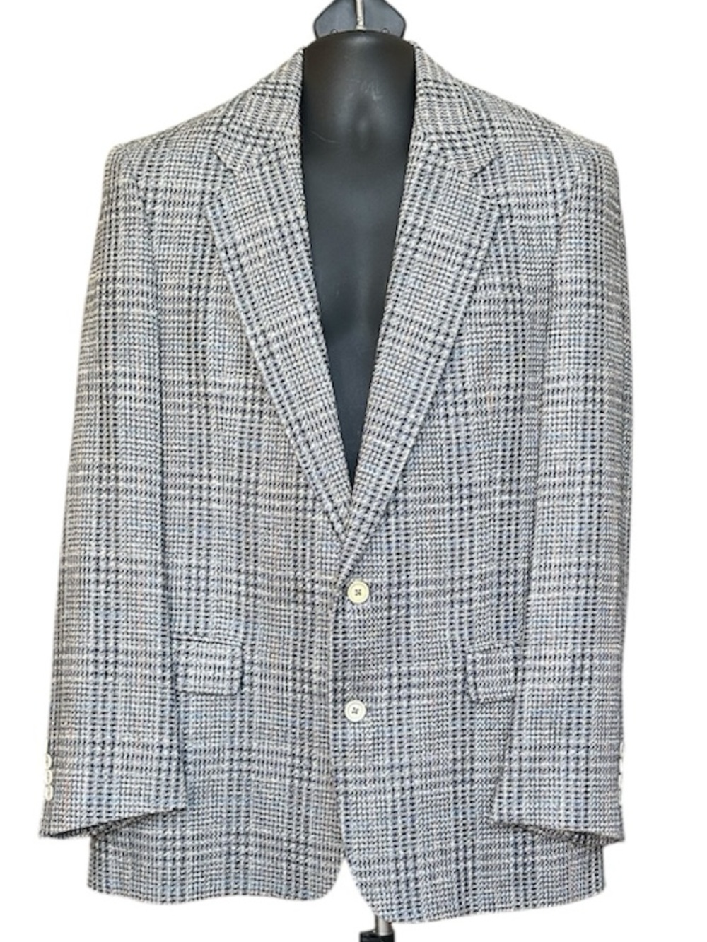 VTG Dior Men's Classic Gray Glen Plaid Silk Blazer Sportscoat Size 40